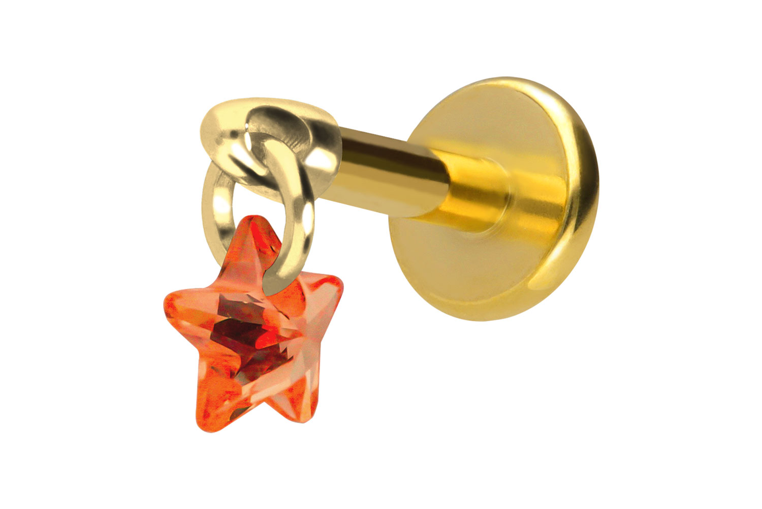 Titan Labret Piercing mit Innengewinde KRISTALLSTERN